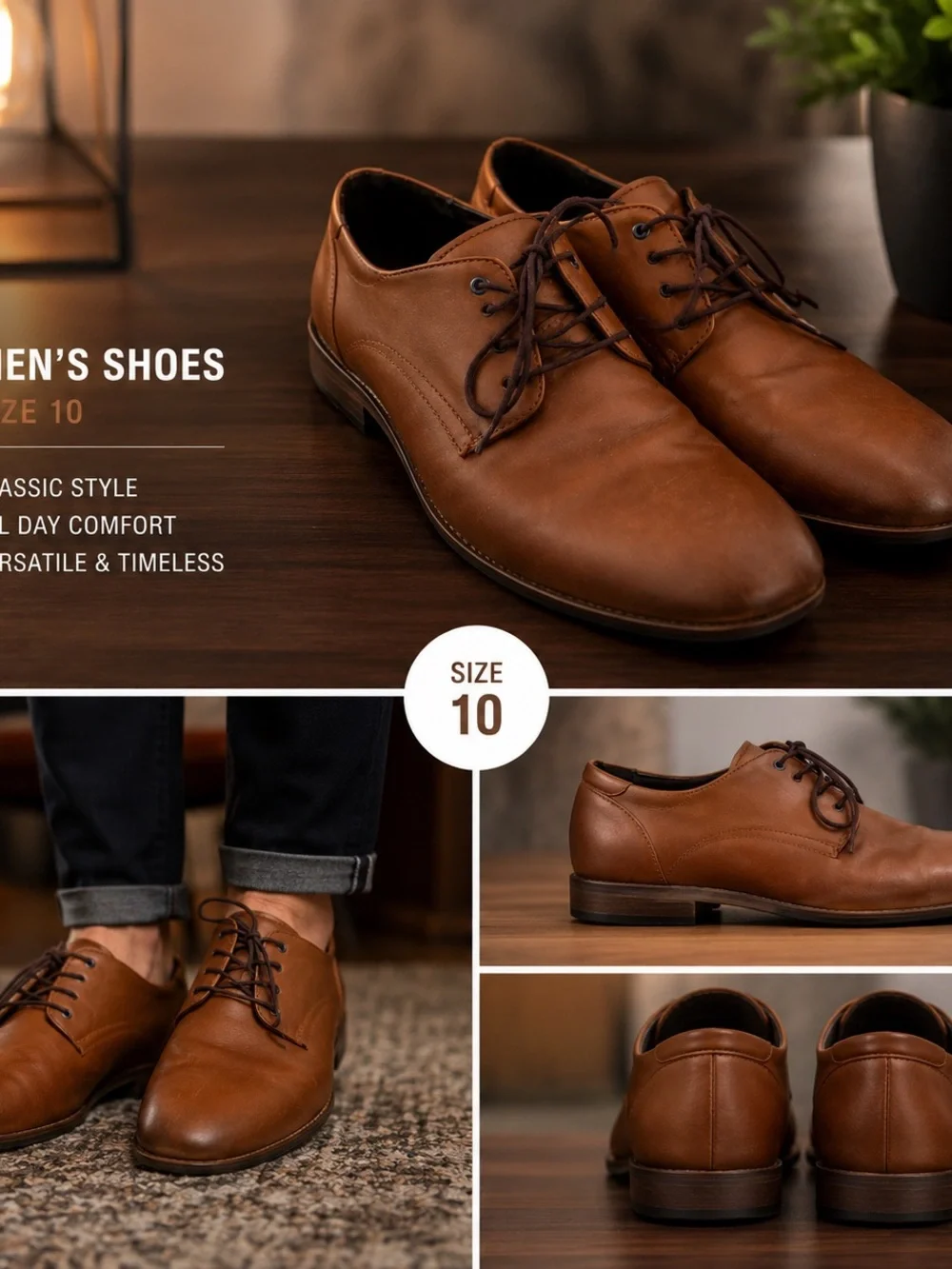 Apt. 9 Men's Tan Leather Oxfords - Chestnut Brown